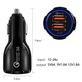 Fast Charging QC 3.0 Car Charger for iphone and Samsung 6A